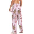 thumbnail image 3 of FORMRS Mens Pajama Pants with Pockets Sleepwear Lounge Bottoms Sizes S-2XL, Pink Gingerbread Houses, 3 of 7