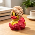 thumbnail image 5 of Glam Country Star Rubber Duck, Collectible Bath Duck with Big Blonde Wig & Red Dress, Novelty Desktop Ornament, Fun Gift for Dolly Fans, 5 of 6