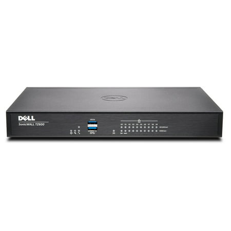 DELL SonicWALL TZ600 UTM Firewall Appliance - 4x1.4GHz cores, 10x1GbE interfaces, 1GB RAM, 64MB Flash (Hardware
