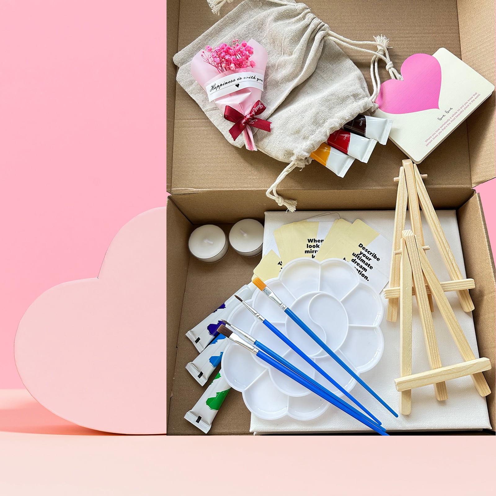Date Night Box For Two - Paint Night Activity Box,Couples Paint Party Kits For Paint Date Night Games for Couples Date Nighet Valentine's Day Over a Special Paint Night Date