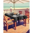 thumbnail image 2 of Outdoor Tablecloth with Umbrella Hole and Zipper Boho Stripe Rectangle Outdoor Tablecloths 60x102 Waterproof Outside Table Cloths Black White Patio Table Cover for Outdoor Tables Picnic Garden, 2 of 5