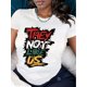 thumbnail image 1 of Casual Short Sleeve Top for Spring & Summer, They Not Like us Letter Print Crew Neck T-Shirt, Women's Clothing, 1 of 6