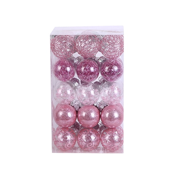 Toystoory 30 unids/set bolas de Navidad ingredientes seguros textura de alta gama adornos reutilizables para árbol de Navidad Kits de decoración para fiestas Rosa