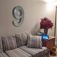 thumbnail image 6 of Huge 20" Metal Number Nine 9" Wall Decor, Silver with Rusted Edges, Galvanized Wall Mountable Decoration for Country, Mid-Century, or Farmhouse Themed Room or Event, 6 of 6