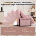 thumbnail image 5 of Centilab Single Folding Sofa Bed Chair with Pillows, 5 Position Adjustable Sleeper Chair Convertible Lounge Sofa with Armrest Floor Seating for Living Room Bedroom, Pink, 5 of 8
