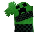 thumbnail image 1 of Minecraft Creeper Face 3 Pack Kids Beanie Gloves & Scarf Set, 1 of 1