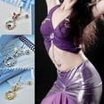 thumbnail image 4 of Butterfly Wreath Zircon Dangle Navel Belly rings dangle Button Rings Copper Pendant Umbilical Nail Body Piercing Jewelry, 4 of 6