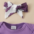 thumbnail image 6 of HCNTES Toddler Baby Girl Clothes Spring Summer 2PCS Outfits Set Short Sleeve Romper With Elastic Shorts For Children Girls Outdoor Play Fashion(Purple,3-6 Months), 6 of 6