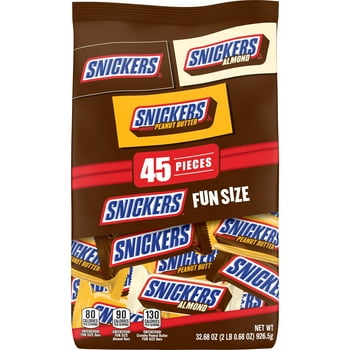 Snickers Variety Pack Fun Size Chocolate Candy Bars - 45 Pieces Bag