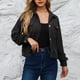 thumbnail image 4 of Chaqueta de Pana para Mujer Informal con Botones Manga Larga Prendas de Vestir Cortas con Bolsillo Color Puro Cuello Vuelto Abrigo Holgado ANGGREK  Otros, 4 of 8