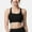 Black, variant on Women's Ribbed Scoop Neck Sports Bra with Wide Straps - Medium, Green