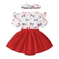thumbnail image 4 of Zanarzt Baby Girl Summer Jumpsuit Cotton Baby Girl Summer Clothes Cute Girl Outfits Sleeveless One Piece Romper Headband 2pcs set Red,3-6 Months, 4 of 9