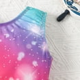 thumbnail image 6 of FINALGANG Girls Kids Sleeveless Crewneck One Piece Swimsuit Rainbow Glitter Print Sun Protection Quick Dry Bathing Suit For Beach Swimming Trendy Swimwear, 6 of 6