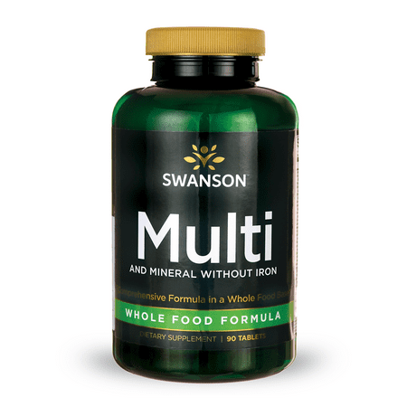 Swanson Whole Foods Formula Multivitamin and Mineral without Iron Tablets, 30
