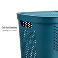 thumbnail image 5 of Mind Reader 60L Ventilated Plastic Slim Laundry Hamper with Lid, Blue, 5 of 7