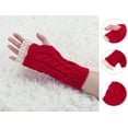 thumbnail image 2 of INSPIRE CHIC Women's Lace Arm Warmer Thumbhole Stretchy Knit Fingerless Gloves Red-Lace One Size, 2 of 7