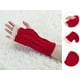 thumbnail image 2 of Guantes sin dedos de punto elástico con agujero para el pulgar de encaje rojo para mujeres Inspire Chic, talla única, 2 of 7