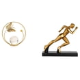 thumbnail image 1 of Estatua de bola de cristal,Estatuas de bolas de cristal para decoración del hogar,escritorio interior,Escultura de bola de cristal Figura de hierro Decoración,Estatua del corredor,Estatua de, 1 of 8