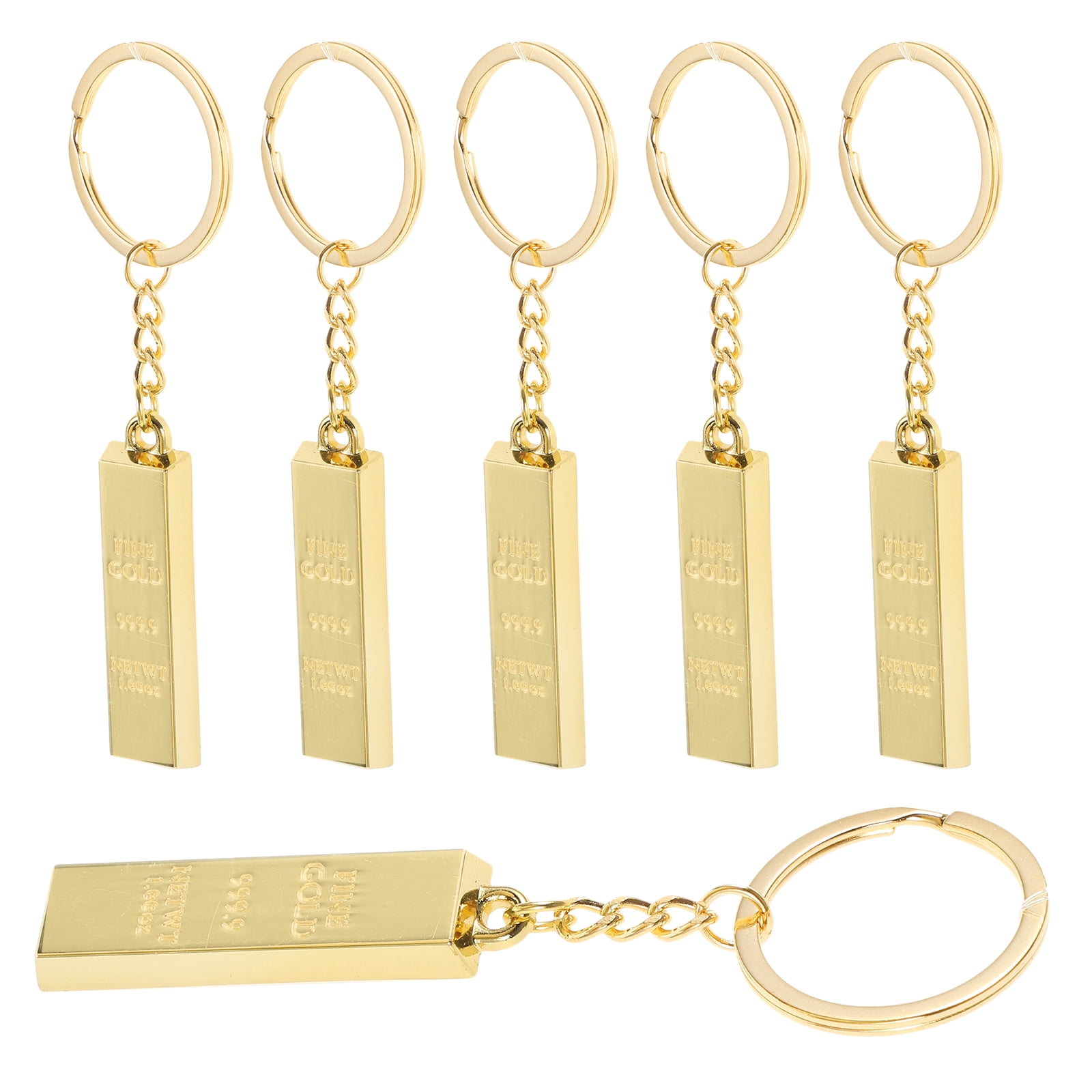FRCOLOR 6pcs Bar Key Ring Car Key Ring 6pcs Bar Engravedable Keychain 4 Sided Keychain Vertical Bar Keychain Gift for Family Best Friend Bridesmaid