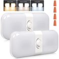 thumbnail image 1 of ShenMo 1700LM Interior RV Lights, 3 TEM Camper Lights, Dimmable 12V LED Light, RV Ceiling Light with Switch for RV/Car/Trailer/Boat (Natural Warm and Cool White) 2 Pack, 1 of 5