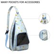 thumbnail image 3 of Vintage Floral Sling Backpack - Retro Daisy & White Blooms Pattern, Fashionable Multi-Functional Bag, 3 of 4