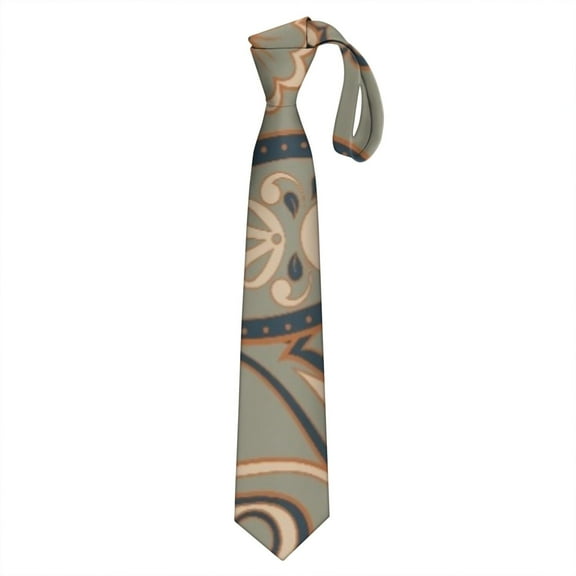 Artistic Paisley Men's Necktie - Classic Satin Wedding Tie for Groomsmen, Retro Floral Pattern, Wrinkle-Resistant, Universal Fit for Most Men
