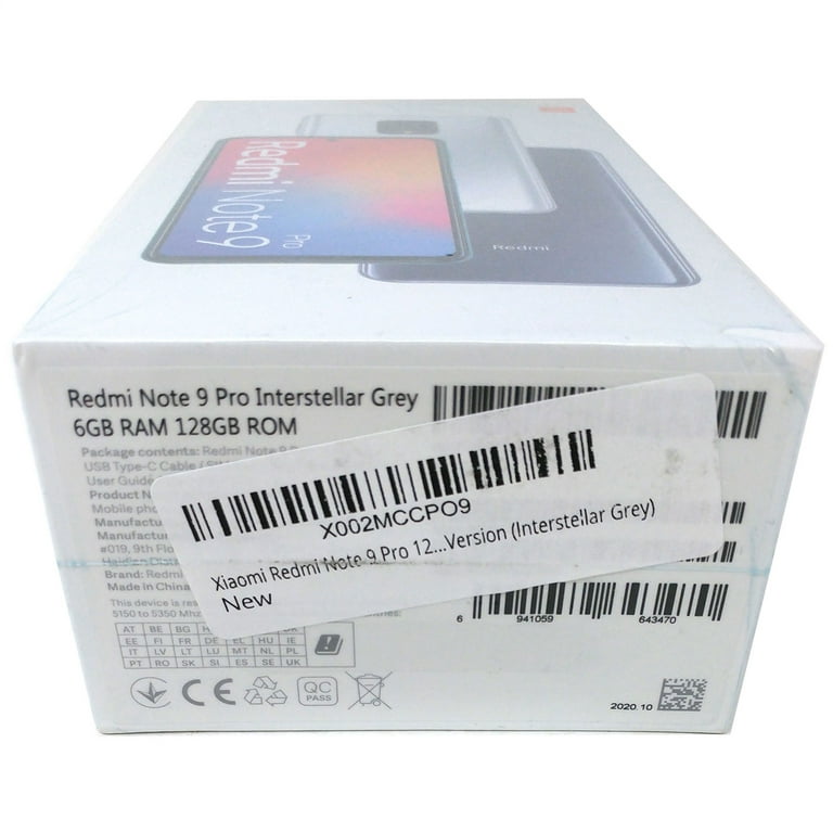 Xiaomi Redmi Note 9 4GB/128GB Dual Sim 6.53 48MP GSM Unlocked- Midnight  Grey 