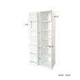 thumbnail image 4 of GZXS Freestanding White Pantry Cabinet with Door Racks and Adjustable Shelves, Narrow Kitchen Storage Cupboard for Home, Bathroom, Kitchen, Living Room - 15.75"L x 15.75"W x 70.87"H, 4 of 9