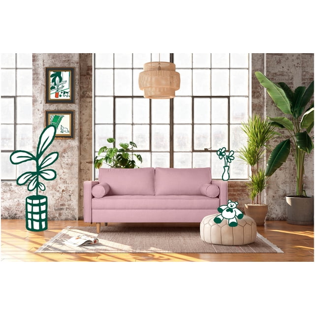 Sofá 3 Plazas Makora Lino Palo de Rosa Modelo Fallon