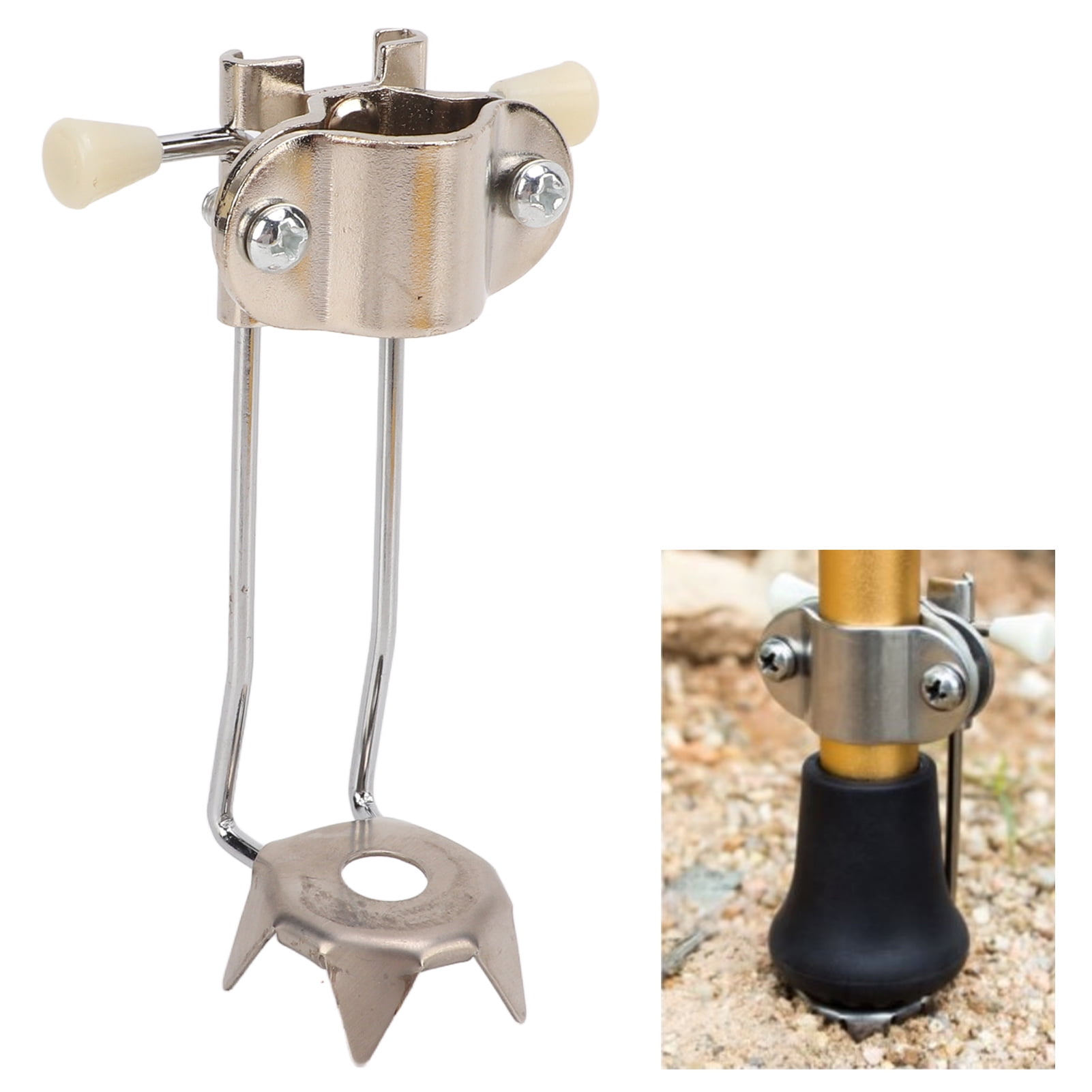 OTVIAP Cane Tips for Ice - All Terrain Heavy Duty Steel 5-Prong Hiking Attachment - Replacement Grip for Walking Sticks, Trekking Pole, Crutches, Tip Points for Winter Snow Safety