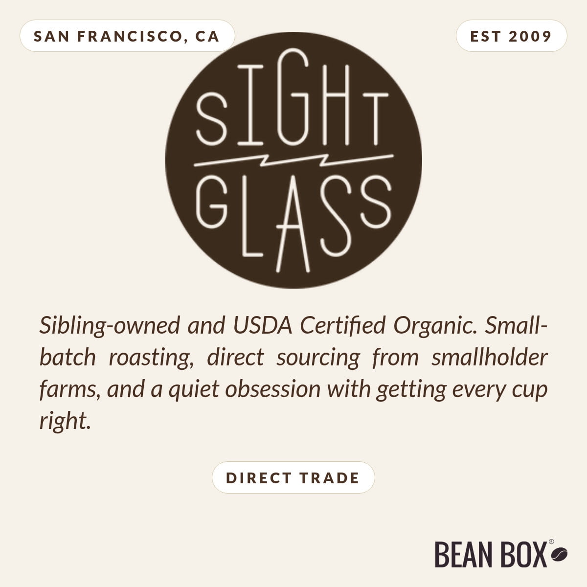Toketee - Certified Organic - Roasted by Sightglass Coffee - Whole Bean Coffee - 12oz Bag