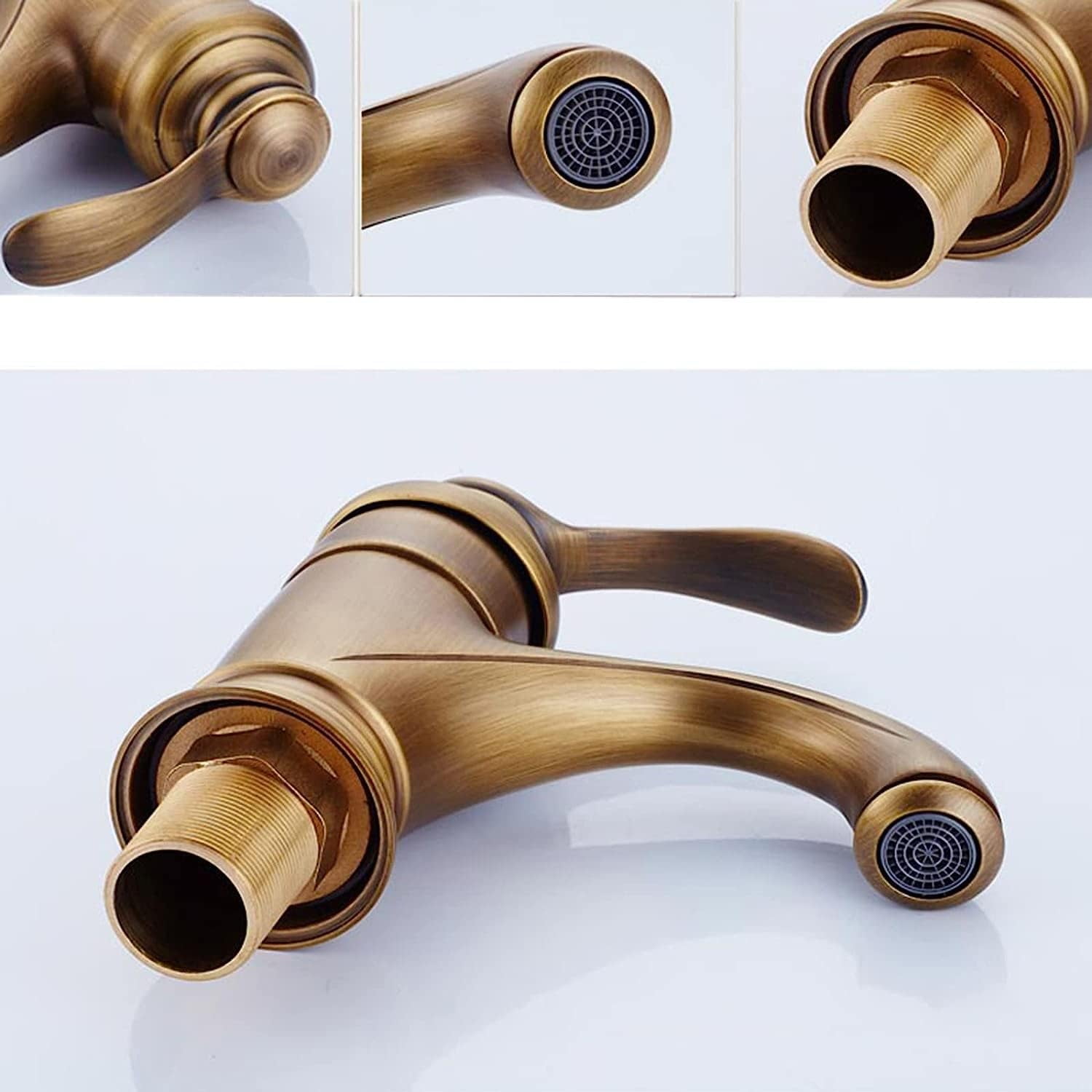 Faucet for Bathroom Sink hot and Cold Water Faucet Bathroom Faucet Single Handle Single Handle Bathroom Sink Faucet one Hole for Kitchen,Antique B