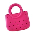 thumbnail image 1 of Bolsa de playa para mujeres Impermeable para el agua Pequeña bolsa Multipropósito de almacenamiento de verano con agujero Rosa, 1 of 8