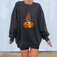 thumbnail image 4 of Sweat-shirts à Imprimé Citrouille Halloween pour Femmes Pull à Manches Longues Pull Col Rond, 4 of 6