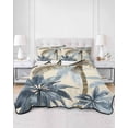 thumbnail image 3 of Palm Tree Beach Full Size Down Alternative Comforter, Lightweight Comforter Quilt Bedding Set with Pillow Shams Watercolor Botanical Seaside All Seasons Bed Comforter Duvet Insert 78"x90", 3 of 7