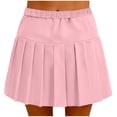 thumbnail image 2 of Women's Pleated Mini Skirts Elastic High Waist Flowy Skorts 2026 Summer Tennis Skirts Lined Lightweight Golf Workout Fashion Casual Skirts, 2 of 5