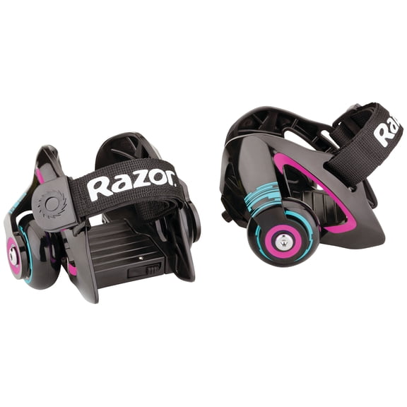 Razor Jetts Heel Wheels- Black/Purple, Skate Shoes with Wheels for Kids Ages 6  and Up, Fit Shoes US Youth 12 and Adult 12, Unisex