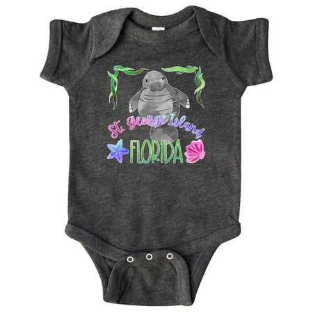

Inktastic St. George Island Florida Cute Swimming Manatee Gift Baby Boy or Baby Girl Bodysuit