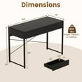 thumbnail image 3 of Gymax Modern 2-Drawer Computer Desk w/ Reinforced Heavy-Duty Metal Frame Anti-Tip Kit, 3 of 10