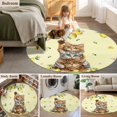 thumbnail image 5 of Round Rugs 8 Ft, Lemons Cats Non Slip Area Rugs for Kitchen Bedroom Entryway, Summer Rustic Botanical Fruits Yellow Washable Carpet Runner Rug Floor Mats for Bedroom Home Decor, 5 of 8