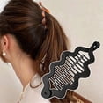 thumbnail image 6 of UNLLLL Wave Style Ponytail Clip, Vertical Banana Hair Claw with Twisting Design, Strong Hold Hair Accessory for Thick Hair, for Simple Updo Daily Styling and Travel (Brown), 6 of 6