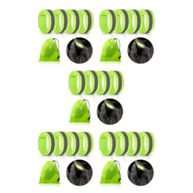 braveheart 4x Green Durable And Reflective Bands For Night Riders And Joggers High Visibility Polyester Running 5Set