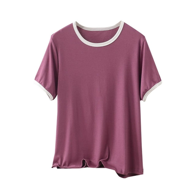Womens Oversized T Shirts Short Sleeve Summer Tops Crewneck Casual Loose Fit Basic Tee Trendy Plus Size Blouse