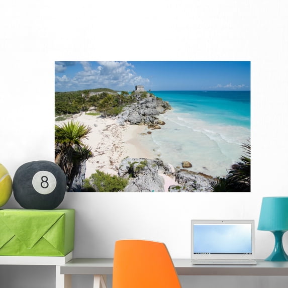 Little Cove Mayan Ruins Wall Mural by Wallmonkeys Peel and Stick Graphic (36 in W x 24 in H) WM323791