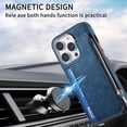 thumbnail image 3 of for iPhone 13 Pro Max Zipper Wallet Case with Card Holder, Back Flip Folio PU Leather Card Slots Case for Men Women, Magnetic Wireless Charging Shockproof Cover for iPhone 13 Pro Max 6.7", Blue, 3 of 13
