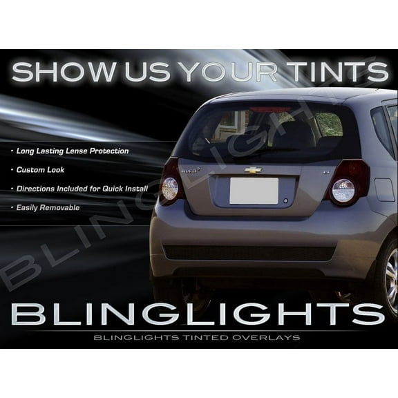 For Chevy Aveo Tinted Tail Lamp Light Overlays Kit Smoked Film Protection
