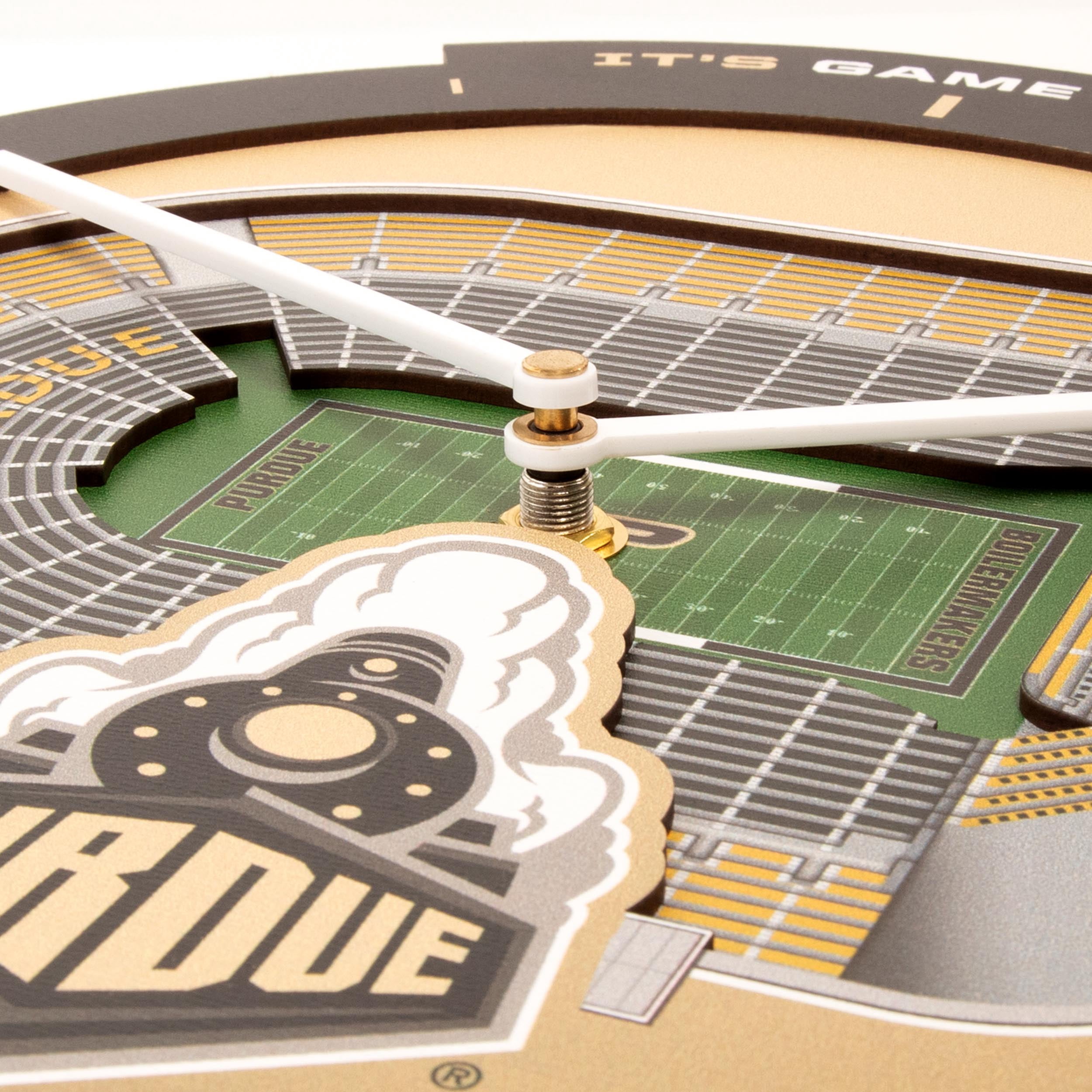 YouTheFan NCAA Purdue Boilermakers Football Stadiumview 3D Wall Clock