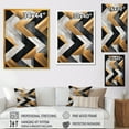 thumbnail image 4 of Designart "Geometric Tiles in Black and Gold II" Geometric Canvas Wall Art - Modern Gold Abstract Geometric Entryway Wall Art Print, 4 of 6