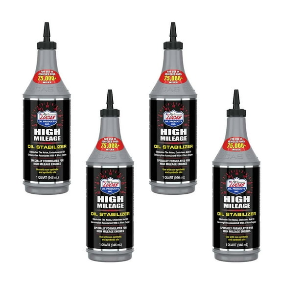 (4 Pack) Lucas Oil 10118 High Mileage Oil Stabilizer