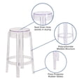 thumbnail image 3 of Bowery Hill 25.75" Mid Century Plastic Counter Stool in Crystal Clear, 3 of 6